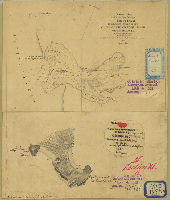 Sketch K of the preliminary survey of the Mouth of the Columbia River, OregonTerritory by William P