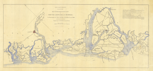 Map of Portions of Seacoast of South Carolina and Georgia in Possessionof the United States, December 12th 1861