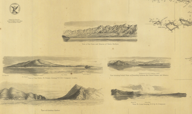 5 views from the chart of Reconnaissance of the Western Coast from SanFrancisco to San Diego