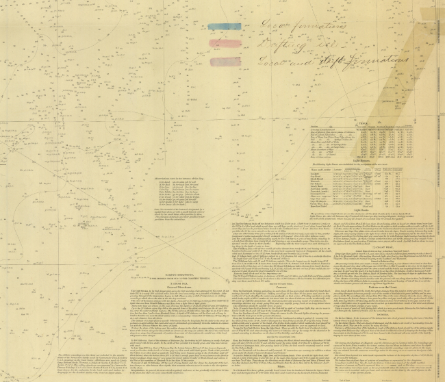 2/3 right side of General Chart of the Coast from Gay Head to Cape Henlopen,showing the color scales of the ice formation