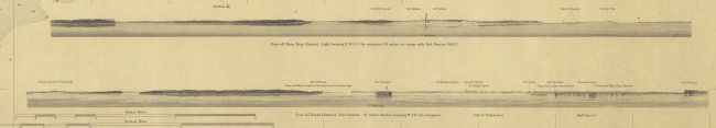 Two views of the entrance to Charleston Harbor including Fort Sumter