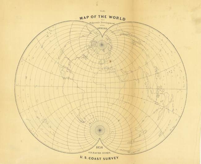 Map of the World on a Polyconic Development of the Sphere