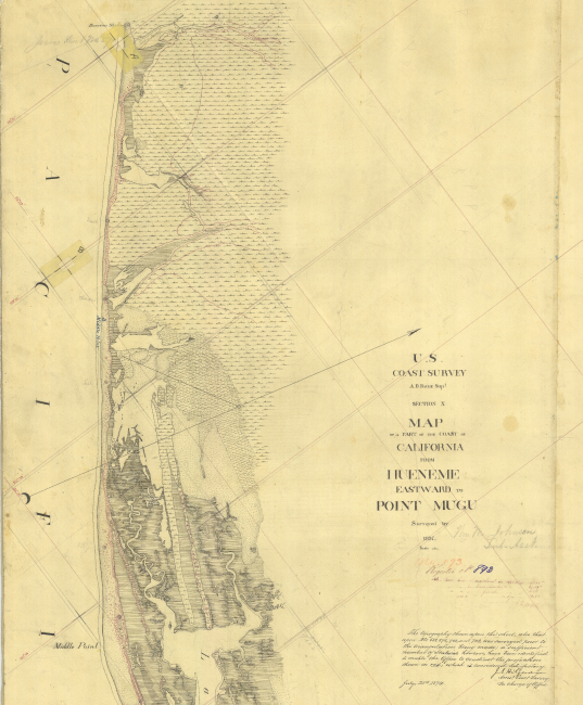 Map of a Part of the Coast of California from Hueneme eastward to Point Mugu