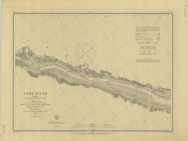 York River Virginia 1857 from King's Creek to West Point