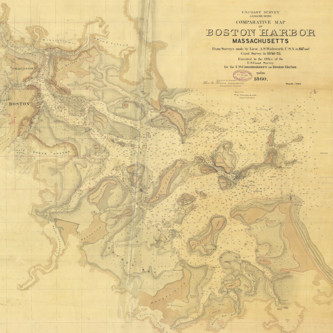 Comparative Map of Boston Harbor Massachusetts