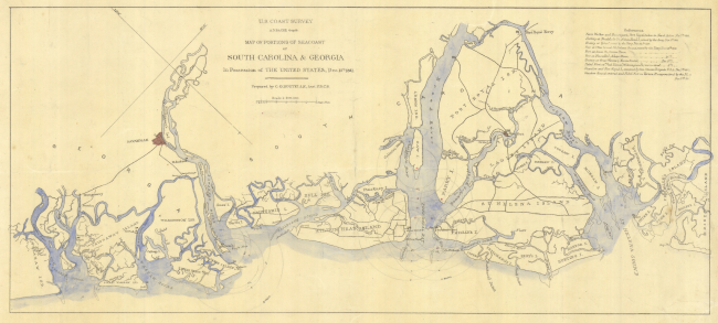 Map of Portions of seacoast of South Carolina & Georgia, in possession of theUnited States, Dec