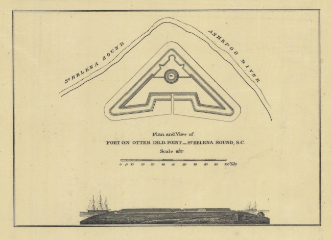 Plan and view of Fort Otter Island Point - St