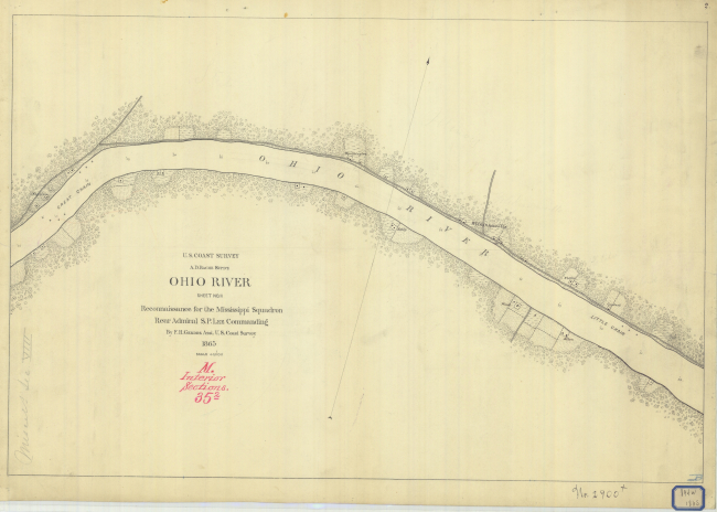 Reconnaissance chart of the Ohio River near New Grand Chain, Illinois, justabove the junction of the Ohio River and Mississippi River