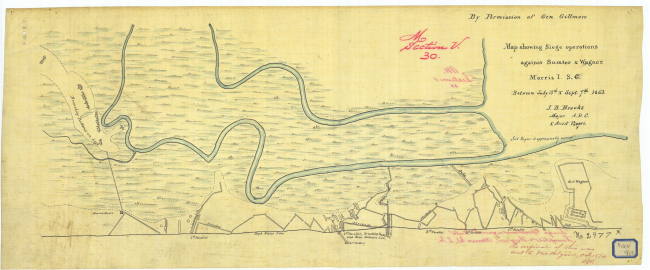 Map showing siege operations against Sumter and Wagner