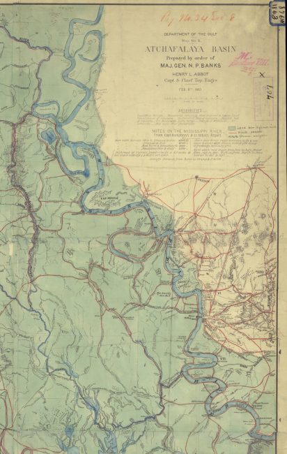 Northeast portion of the map of Atchafalaya Basin Prepared by Order of Maj