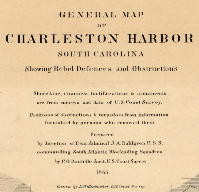 Title block to General Map of Charleston Harbor