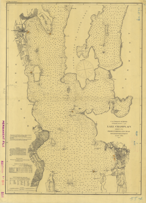 Coast Survey chart of Lake Champlain