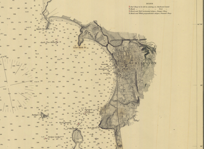 The SE section of Chart of Lake Champlain, sheet No