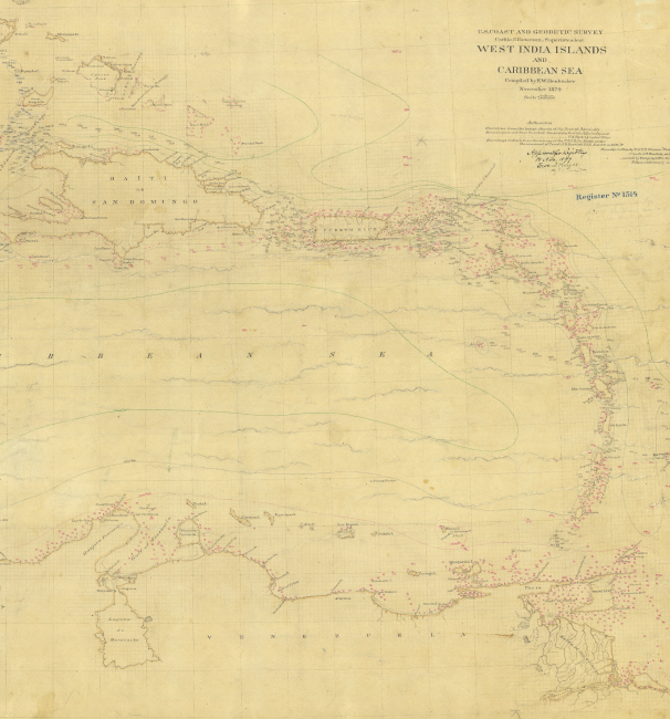 The E section of Hydrographic Chart H-1514 of West India Islands and CaribbeanSea