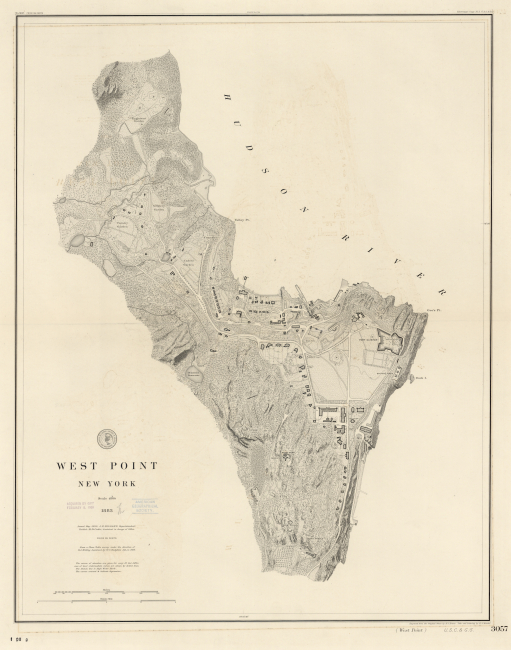 Topographic map of the United States Military Academy at West Point by W