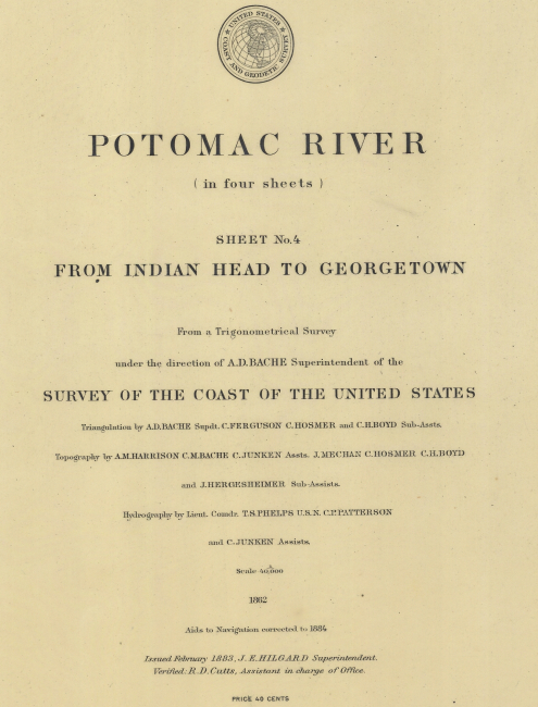 Title block of nautical chart of the Potomac River from Indian Head toGeorgetown