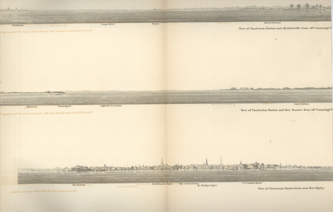 Views of Charleston Harbor including Charleston, Fort Sumter, and Moultrieville