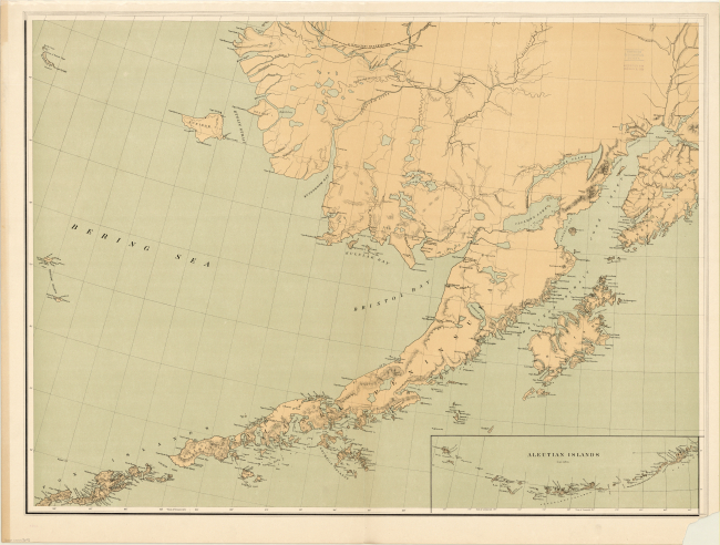 SW section of base map of Alaska published by the U