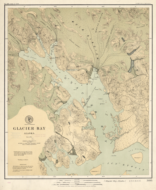 Nautical chart of Glacier Bay, Alaska