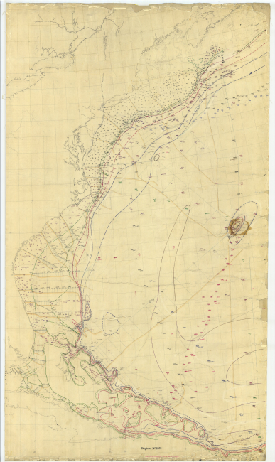 Map showing work of Coast and Geodetic Survey Steamer BLAKE in thewestern Atlantic Ocean