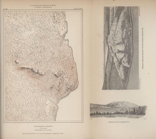 Abraded rock faces of Robinson's Mountain , by Edwin Hergesheimer, oneof the greatest of Coast Survey topographers and cartographers