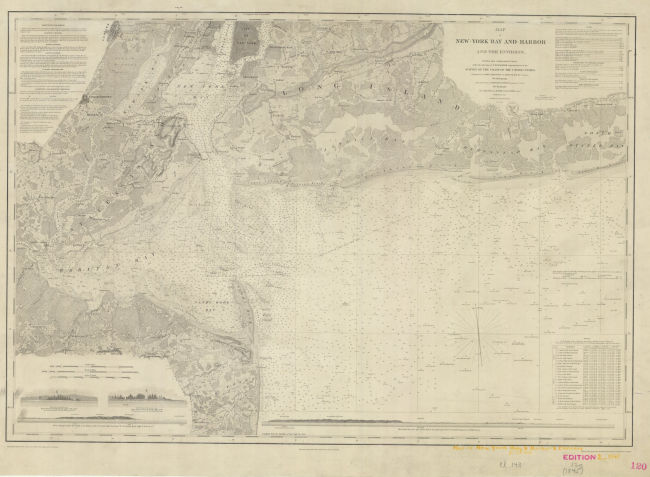 Single sheet of Map of New York Bay and Harbor