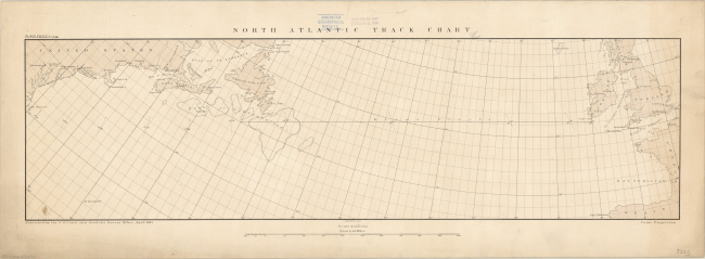 North Atlantic Track Chart on conic projection published by theCoast and Geodetic Survey
