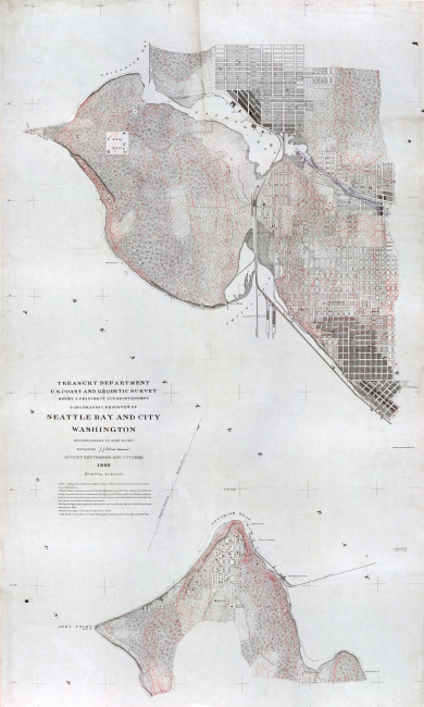 Detailed Coast and Geodetic Survey topographic sheet of Seattle