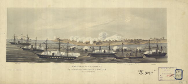 Lithographic print of Bombardment of Ft