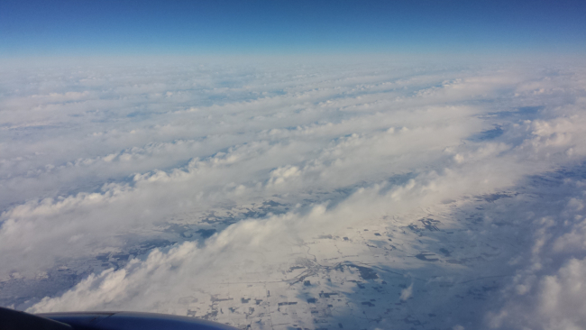 Lake Effect snow bands from a Southwest Flight from FNT to MCO at 35,000ft