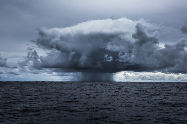 Squall in the South Pacific taken from onboard the MAPFRE during Leg 4 of theVolvo Ocean Race