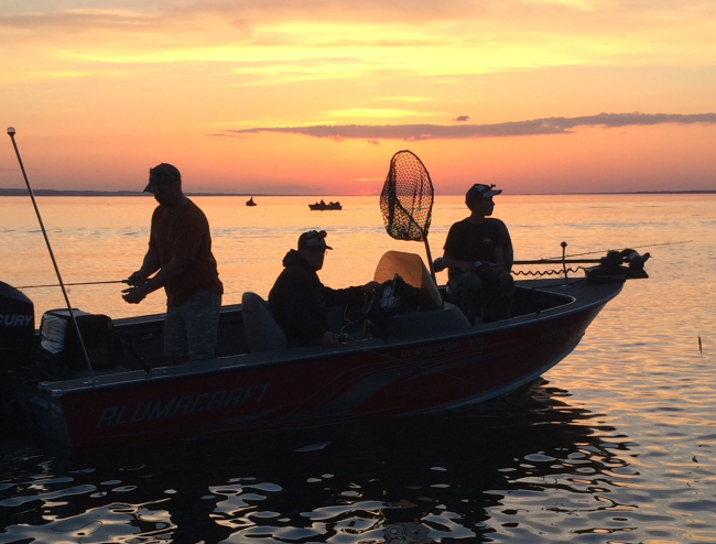 Evening of fishing at sunset on Lake McConaughy