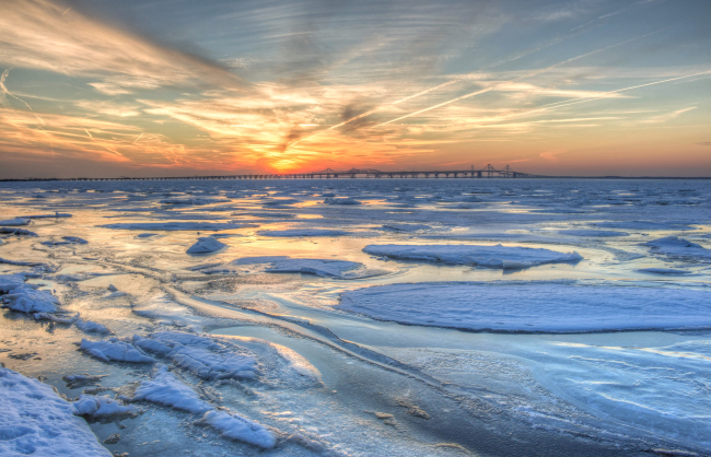 Frozen Chesapeake Bay