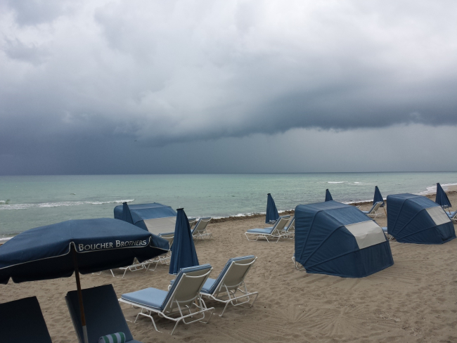 Storm approaching a deserted beach