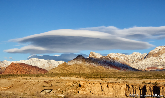 Lenticular cloud February 24th 7:10am at Red Rock Canyon
