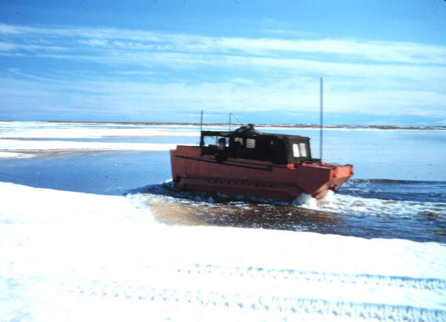 Increasing expanses of melted snow and ice during the spring melt