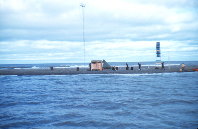 A Shoran navigation station on a barrier island