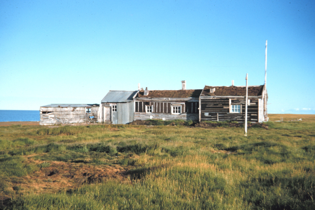 Abandoned fur traders' outpost on the Arctic coast
