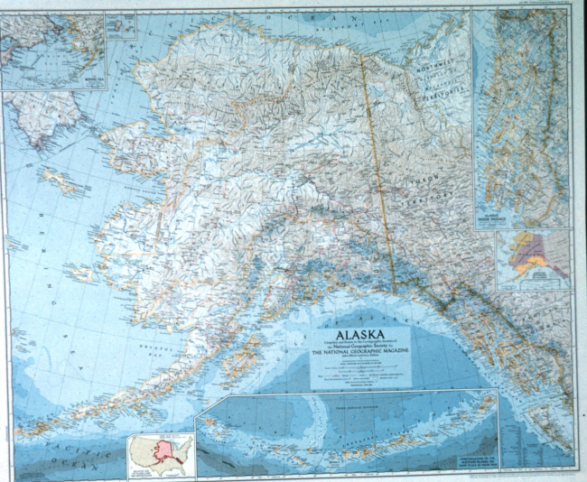 1950 era map of Alaska