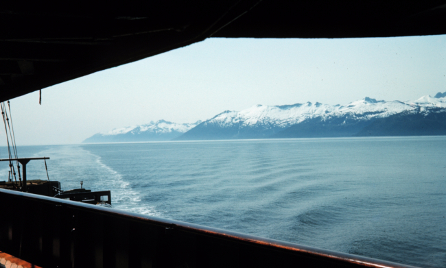 Clarence Strait shoreline from the bridgewing of the PATHFINDER