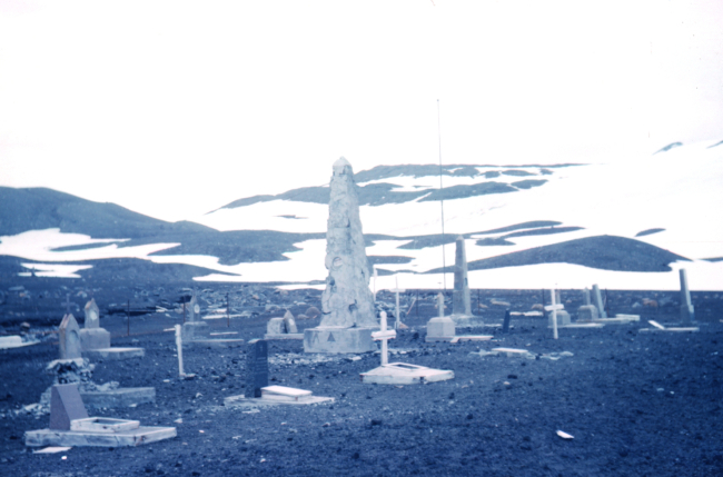 A whaler's cemetery on Deception Island