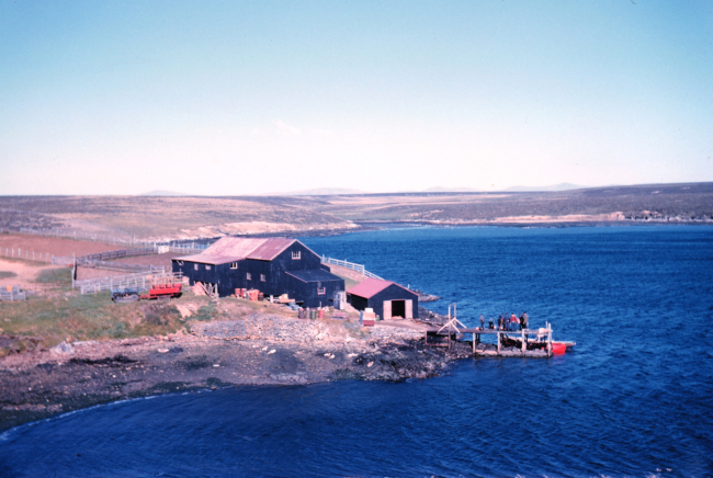 Rincon Grande Ranch in the Falkland Islands - the SHACKLETON camehere to pick up sheep carcasses for supplying Antarctic bases
