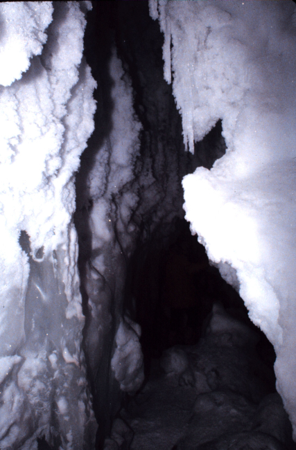 Stalactites and masses of ice crystals
