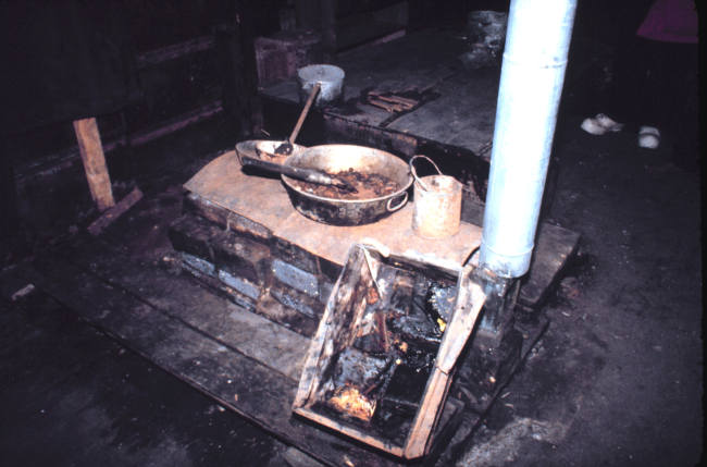 Cooking utensils in interior of Scott's Hut Point Shelter