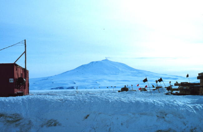 A last look at Mount Erebus before heading to the South Pole