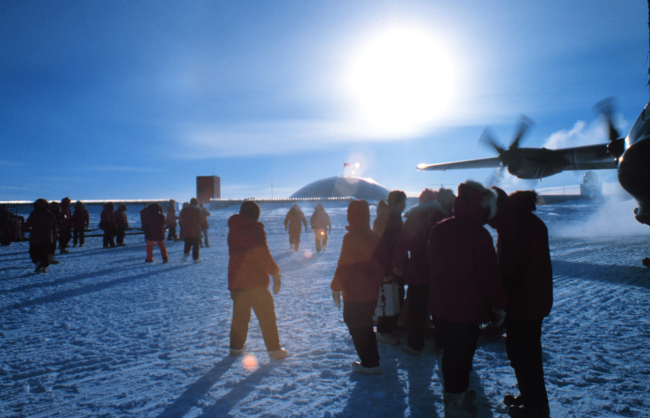 New folks at the South Pole getting their first look at the station