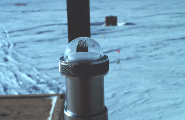 Ultraviolet pyrometer mounted on the roof of the Clean Air Facility