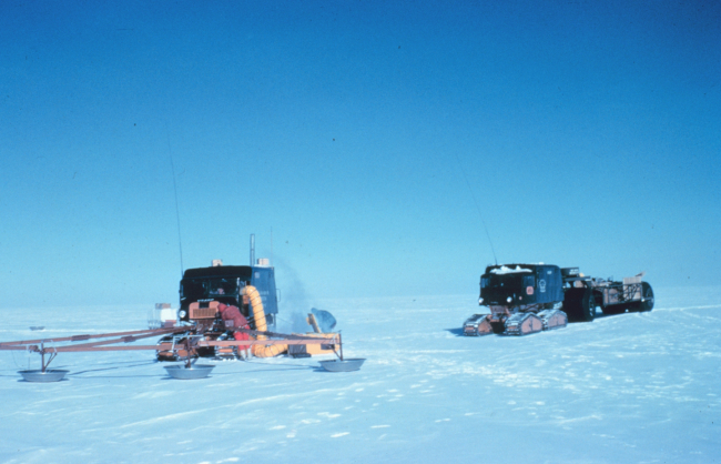 Large cup structures were used to find crevasses but were not too effective