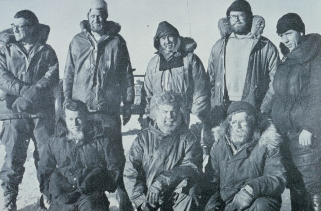 A hairy bunch of Antarctic explorers after coming back to a base camp from atraverse expedition