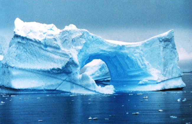 Arches in icebergs off the Antarctic Peninsula